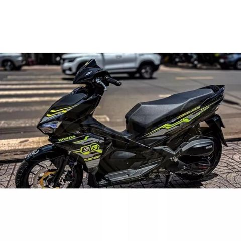 Tem Chế Rời AB 2016 Dán Xe Đen Phối Xanh Chuối Non  - Decal In Chất Lượng