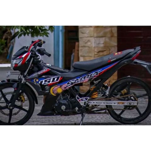 Tem Rời Suzuki Satria 150 Malaysia Dán Xe Đen  - Decal In Chất Lượng