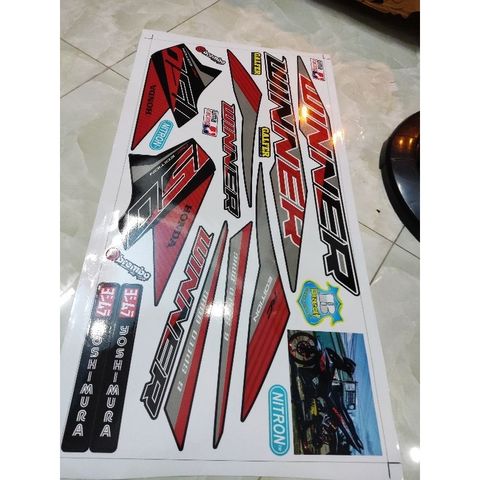 Tem Rời Honda Winner V1 Dán Xe Đen Cam  - Decal In Chất Lượng