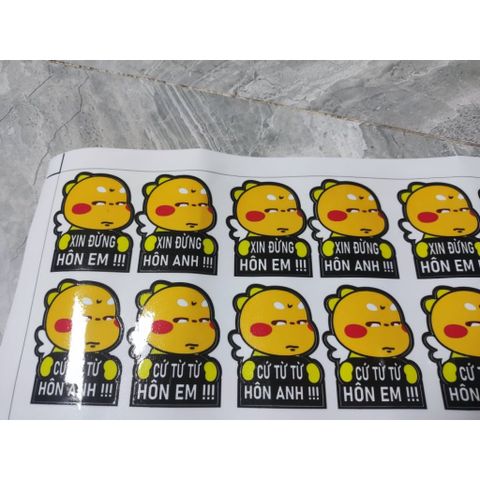Tem logo sticker Xin đừng hôn em, hôn anh trang trí xe máy