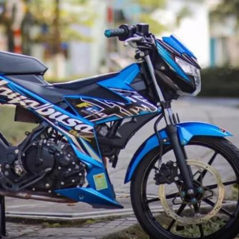 Tem Rời Suzuki Satria Hayabusa Dán Xe Xanh Gp  - Decal In Chất Lượng