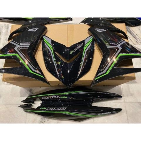 Tem Rời Exciter Mx King Đen Phối Xanh Lá - Tem Mới 2022  - Decal In Chất Lượng