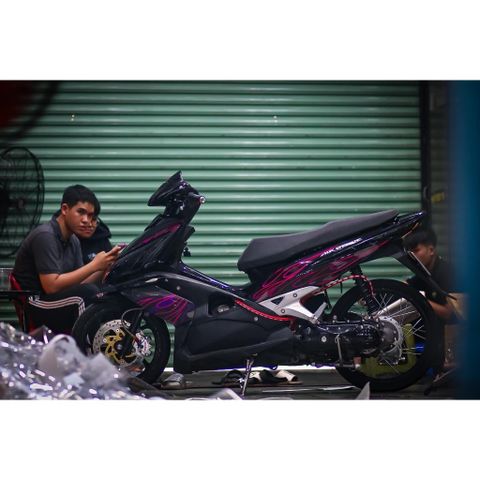 tem rời ab 125 đen lửa tím cực chât , tem 3 lớp bền màu - Decal Cao Cấp Nhất