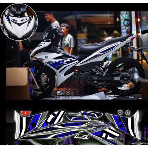 tem rời exciter 150 mẫu zin 2021 xe trắng phối nhiều màu