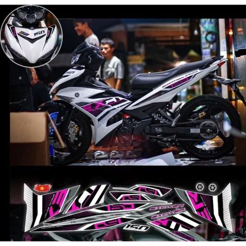 tem rời exciter 150 mẫu zin 2021 xe trắng phối nhiều màu