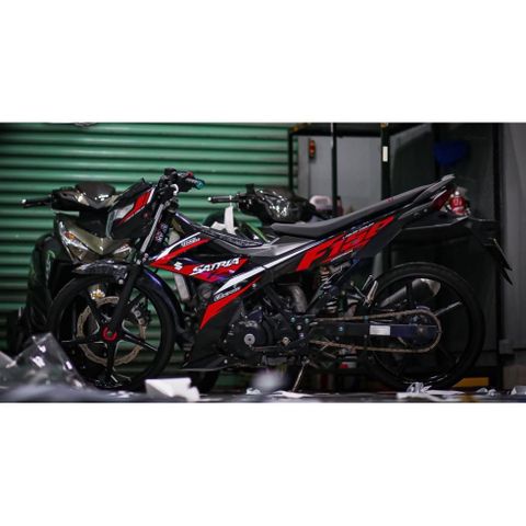 Tem rời Raider Fi- Satria Fi mẫu F150 đỏ đen, in sắc nét, 3 lớp không phai màu CM00040 1 2