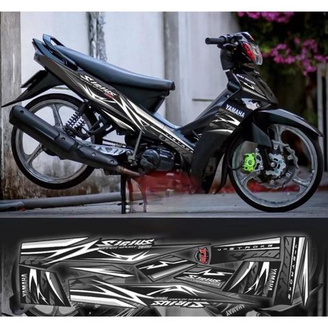tem rời  sirius hoa văn mới full đen phối nhiều màu
