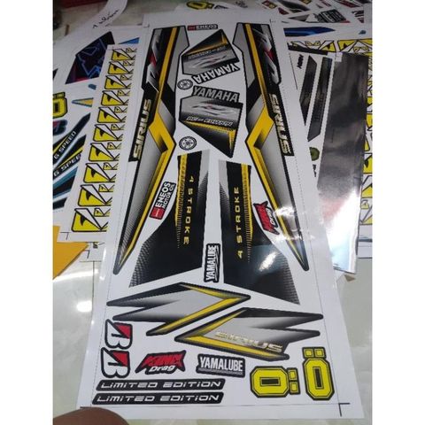 Tem Rời Yamaha Sirius 110 RC Đen - Tem Chuẩn Zin 3 Lớp  - Decal In Chất Lượng