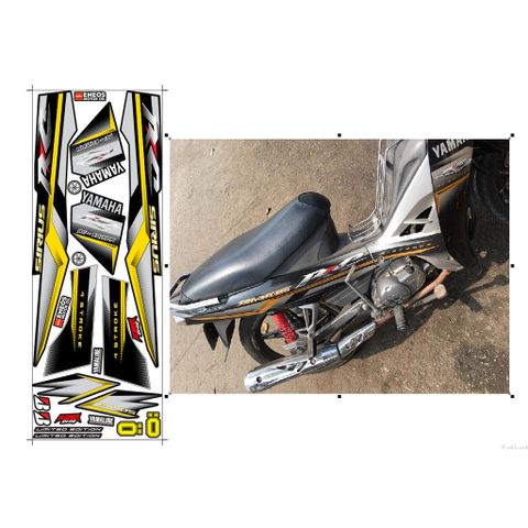 Tem Rời Yamaha Sirius 110 RC Đen - Tem Chuẩn Zin 3 Lớp  - Decal In Chất Lượng