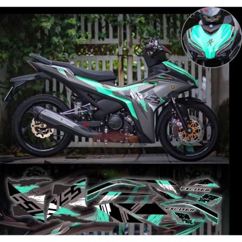 tem rời exciter 155 mẫu Zin 2021 xe bạc phối đủ màu