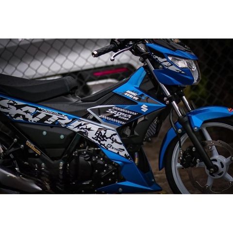 Tem zin satria xanh trắng mẫu mới