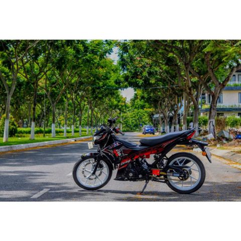 Tem Rời Dán Xe Raider FI Mẫu King Drag Đỏ Đen Cực Hot, Hàng 3 Lớp Chất Lượng Cao Quyen Decal