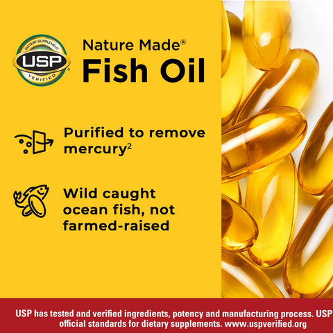 Dầu Cá Nature Made Fish Oil Omega 3 1200mg - Hộp 300 Viên Hỗ Trợ Tim Mạch và Não Bộ, Sản Phẩm Chất Lượng Từ Mỹ 638532