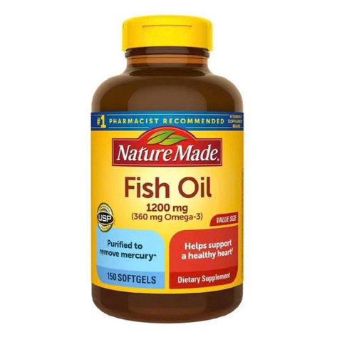 Dầu Cá Nature Made Fish Oil Omega 3 1200mg - Hộp 300 Viên Hỗ Trợ Tim Mạch và Não Bộ, Sản Phẩm Chất Lượng Từ Mỹ 638532