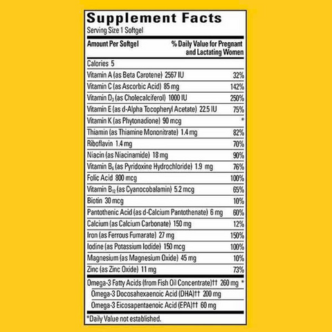 Viên Uống Bổ Bầu Nature Made Prenatal Multi + DHA 150 Viên - Vitamin Cho Mẹ Bầu, Hỗ Trợ Phát Triển Toàn Diện Cho Mẹ Và Bé 638543