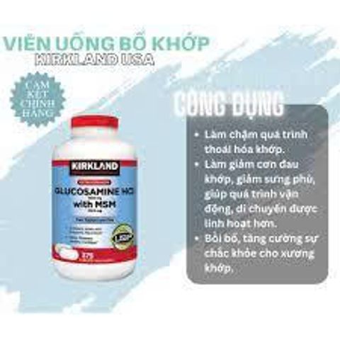 Viên uống bổ khớp Kirkland Glucosamine HCL 1500mg, 375 Viên của Mỹ