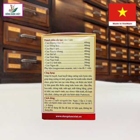 Hoạt Huyết Dưỡng Não Đông Dược Việt - Chai 20 viên - Tăng cường tuần hoàn não, tăng trí nhớ, giảm đau đầu, chóng mặt