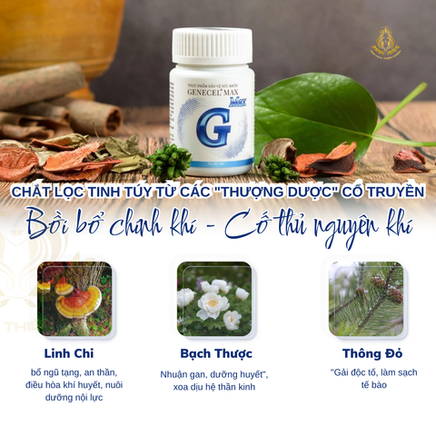 Chính hãng. Genecel Max Tăng miễn dịch & đề kháng. Bảo vệ sức khỏe chủ động. Chống oxy hóa. Trẻ hóa (Hộp 30 viên)