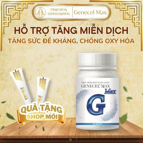 Chính hãng. Genecel Max Tăng miễn dịch & đề kháng. Bảo vệ sức khỏe chủ động. Chống oxy hóa. Trẻ hóa (Hộp 30 viên)