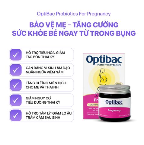 Men vi sinh Optibac Probiotics For pregnancy UK cho mẹ bầu và sau sinh - 30 Viên