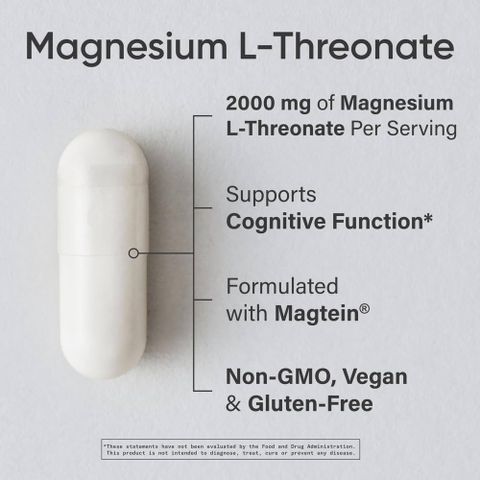 Viên Uống Bổ Sung Magie Sports Research Magtein Magnesium L-Threonate 2000mg - Hộp 135 Viên - Có Mã QR Chính Hãng 638974