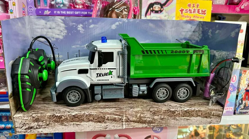 Xe Ben Điều Khiển Từ Xa, Xe Vệ Sinh Môi Trường, Xe Tải Công Trình RC Có Đèn, Thùng Nâng Hạ 312