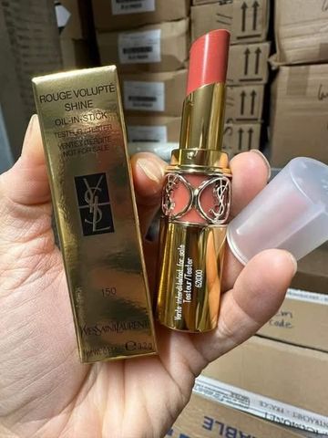 [ Nắp Trắng ] Son YSL Rouge Volupté Shine 150 Nude Lingerie - hồng cánh sen