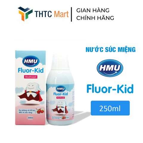 Nước Súc Miệng HMU Fluor Kid Vị Dâu Dự Phòng Sâu Răng Cho Trẻ Em