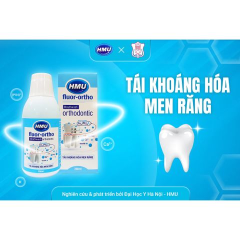 Nước Súc Miệng HMU Fluor Ortho 250ml Cho Người Chỉnh Nha Niềng Răng