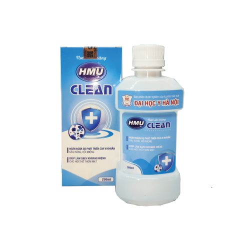 Nước súc miệng HMU Clean Chlorhexidine 0,12% chai 200ml sát khuẩn khoang miệng và vùng họng