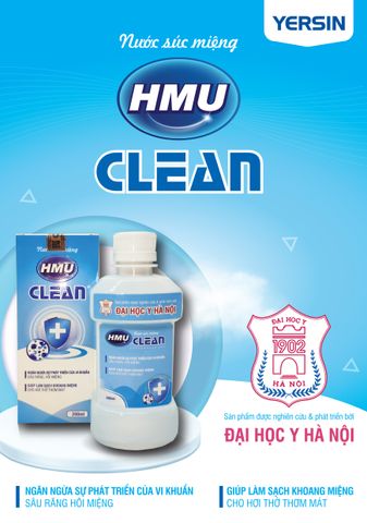 Nước súc miệng HMU Clean Chlorhexidine 0,12% chai 200ml sát khuẩn khoang miệng và vùng họng
