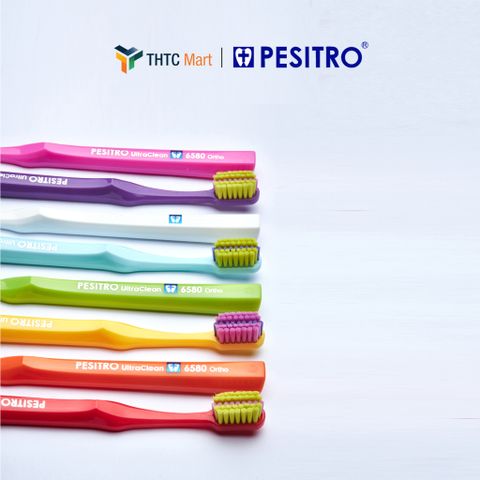[Được chọn màu] Bàn Chải Niềng Răng Siêu Mềm Pesitro 6580 Ultra Soft Ortho Chải Răng Niềng Chuyên Dụng
