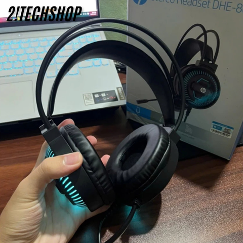 Tai nghe Gaming HP-DHE 8001U Leb RGB kết nối USB 7.1 âm thanh cực hay, có Mic, chuyên Game PC/Laptop