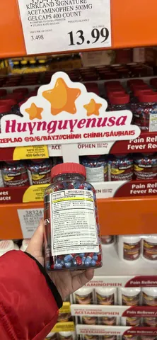 Kirkland Extra Strength Acetaminophen Gelcaps 500 mg - Viên uống giảm đau hạ sốt hiệu quả