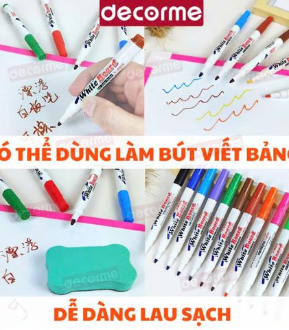 bút màu vẽ nổi trên nước Decorme bút lông màu bút viết bảng tô màu cho bé bút màu vẽ bảng trắng