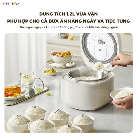 Nồi cơm điện INOX 316L Bear 1.2L (dung tích tổng 3L) RC-5H30O12