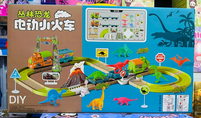 Tàu Hỏa Khủng Long Chạy Pin 272-623 – Bộ Đồ Chơi Đường Ray Dinosaur World Có Âm Thanh & Đèn