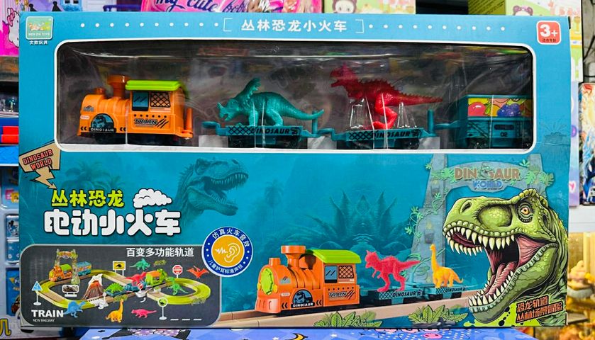 Tàu Hỏa Khủng Long Chạy Pin 272-623 – Bộ Đồ Chơi Đường Ray Dinosaur World Có Âm Thanh & Đèn