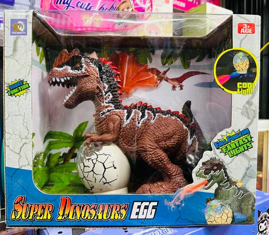 Đồ chơi khủng long Super Dinosaurs Egg 8825 chạy bằng pin hiệu ứng đèn LED và âm thanh sinh động màu sắc ngẫu nhiên cho trẻ em yêu thích khủng long