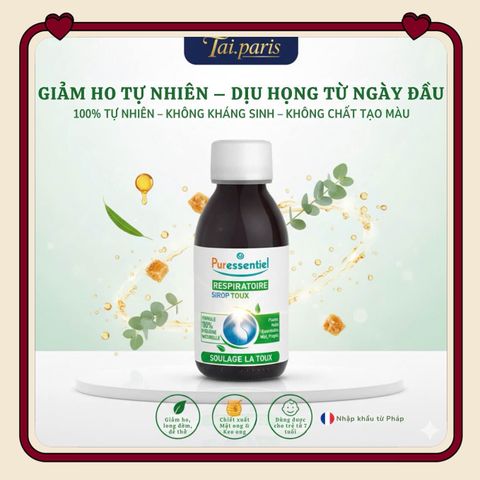 Xi Rô Ho Puressentiel Respiratory Cough Syrup 125ml - Cho trẻ trên 7 tuổi và cả gia đình