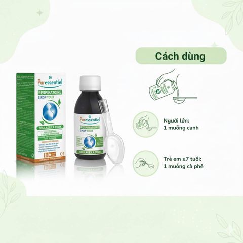 Xi Rô Ho Puressentiel Respiratory Cough Syrup 125ml - Cho trẻ trên 7 tuổi và cả gia đình
