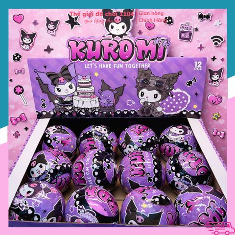 Hộp trứng đồ chơi Kuromi labubu capybara lol loại to 9.5cm, đồ chơi blindbox bất ngờ có card