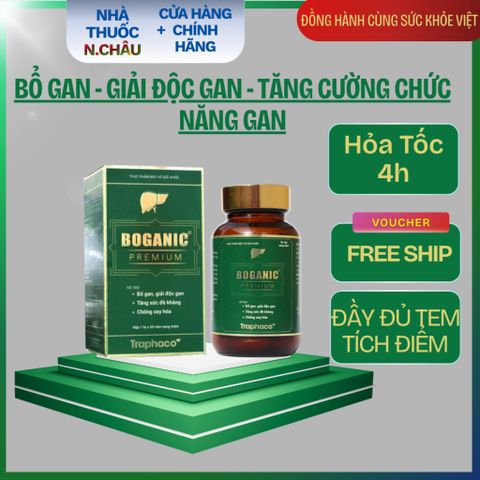 [Chính hãng] Viên uống Boganic premium hỗ trợ giải độc gan, men gan cao, tăng cường chức năng gan