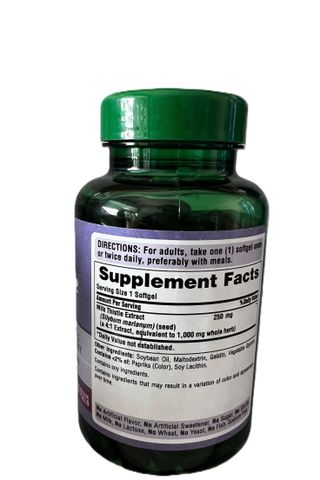 Milk Thistle 1000mg Puritan’s Pride 180 viên – Hỗ trợ thải độc gan, bảo vệ gan