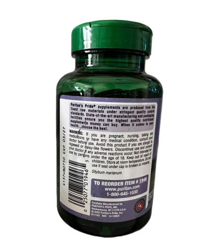 Milk Thistle 1000mg Puritan’s Pride 180 viên – Hỗ trợ thải độc gan, bảo vệ gan