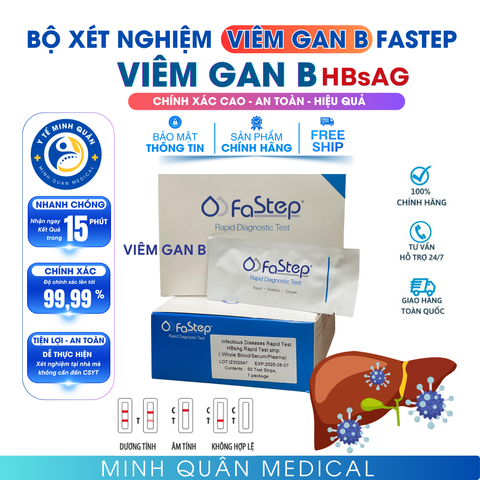 Bộ Test Xét Nghiệm Nhanh Viêm Gan B Fastep HBsAg Chính Hãng Mỹ - Kết Quả Nhanh Chính Xác Tại Nhà