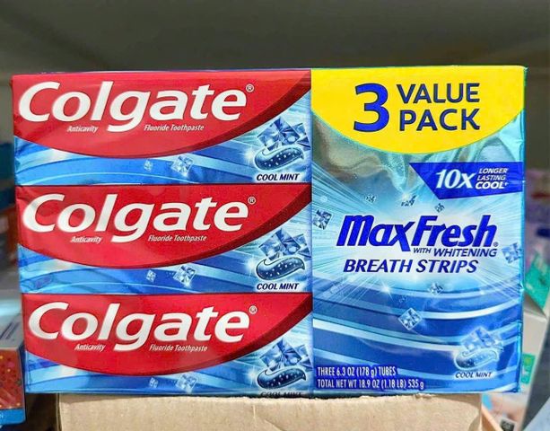 Set 3 Kem Đánh Răng Colgate Max Fresh 75ml - Thơm Mát Hơi Thở, Đem Đến Nụ Cười Tự Tin Hơn