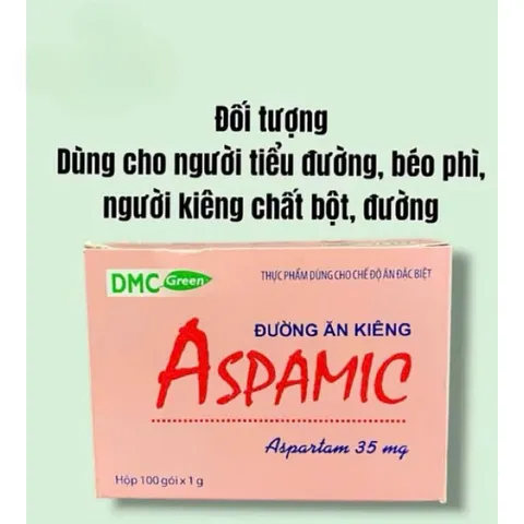 Đường Ăn Kiêng ASPAMIC 35mg dùng cho người tiểu đường ,ăn kiêng (Hộp 100gói)