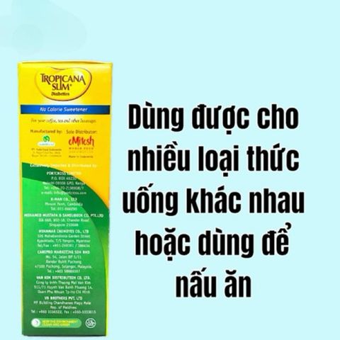 Đường bắp ăn kiêng Tropicana Slim cho người tiểu đường,người muốn giảm cân (Hộp 50 gói)