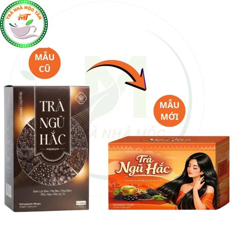Trà Ngũ Hắc Premium- Mè Đen, Đậu Đen, Gạo Lứt Đen, Dâu Tằm, Hắc Kỉ Tử giúp bổ thận thanh lọc cơ thể, đẹp da, dưỡng tóc và làm đen tóc giúp tóc chắc khỏe ( Hộp 20 gói x 5gr)